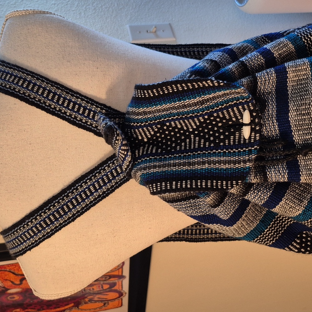 Pinzon Blue Canvas Drawstring Backpack - image 2